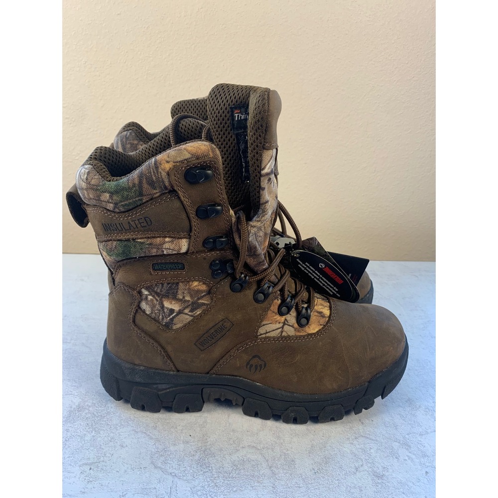Wolverine 7M Hunting Boots Brown Camo Waterproof 400g Thinsulate W30083